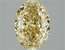 Picture of Lab Grown Diamond 2.07 Carats, Oval with  Cut, Fancy Intense Yellow Color, VVS2 Clarity and Certified by IGI