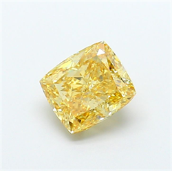 Picture of Lab Grown Diamond 3.02 Carats, CUSHION MODIFIED with  Cut, Fancy Intense Yellow Color, VS1 Clarity and Certified by IGI