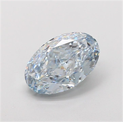 Picture of Lab Grown Diamond 2.70 Carats, Oval with  Cut, Fancy Intense Blue Color, VS1 Clarity and Certified by IGI