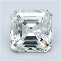 Natural Diamond 4.01 Carats, Asscher with  Cut, I Color, VS2 Clarity and Certified by GIA