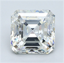 Natural Diamond 4.01 Carats, Asscher with  Cut, I Color, VS2 Clarity and Certified by GIA