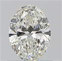 Natural Diamond 0.70 Carats, Oval with  Cut, H Color, VVS1 Clarity and Certified by GIA