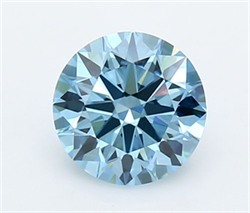 Picture of Lab Grown Diamond 1.53 Carats, Round with Ideal Cut, Fancy Vivid Blue Color, VVS2 Clarity and Certified by IGI