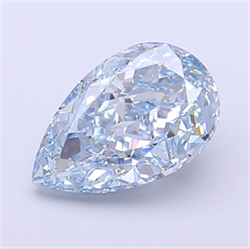 Picture of Lab Grown Diamond 2.63 Carats, Pear with  Cut, Fancy Intense Blue Color, VVS2 Clarity and Certified by IGI
