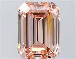 Picture of Lab Grown Diamond 3.01 Carats, Emerald with  Cut, Fancy Intense Pink Color, VS2 Clarity and Certified by IGI