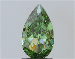 Picture of Lab Grown Diamond 2.00 Carats, Pear with  Cut, Fancy Vivid Green Color, VS2 Clarity and Certified by IGI