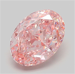 Picture of Lab Grown Diamond 3.10 Carats, Oval with  Cut, Fancy Vivid Pink Color, VS1 Clarity and Certified by IGI