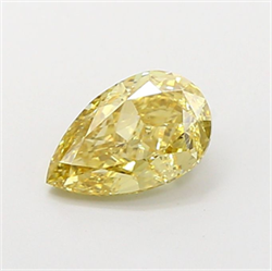 Picture of Lab Grown Diamond 1.29 Carats, Pear with  Cut, Fancy Intense Yellow Color, VS1 Clarity and Certified by IGI