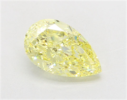 Picture of Lab Grown Diamond 3.09 Carats, Pear with  Cut, Fancy Intense Yellow Color, VVS2 Clarity and Certified by IGI