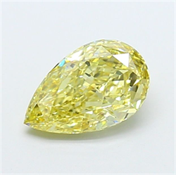 Picture of Lab Grown Diamond 1.75 Carats, Pear with  Cut, Fancy Intense Yellow Color, VVS2 Clarity and Certified by IGI