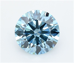 Picture of Lab Grown Diamond 2.02 Carats, Round with Ideal Cut, Fancy Vivid Blue Color, VVS2 Clarity and Certified by IGI