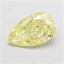 Picture of Lab Grown Diamond 2.52 Carats, Pear with  Cut, Fancy Intense Yellow Color, VS1 Clarity and Certified by IGI