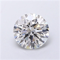 Lab Grown Diamond 1.27 Carats, Round with Ideal Cut, G Color, VVS2 Clarity and Certified by IGI