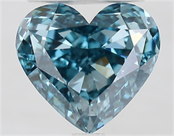 Picture of Lab Grown Diamond 3.02 Carats, Heart with  Cut, Fancy Vivid Blue Color, VVS2 Clarity and Certified by IGI