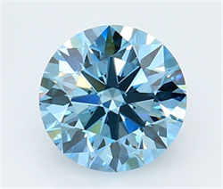 Picture of Lab Grown Diamond 1.84 Carats, Round with Ideal Cut, Fancy Vivid Blue Color, VVS2 Clarity and Certified by IGI