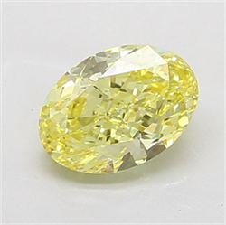 Picture of Lab Grown Diamond 3.00 Carats, Oval with  Cut, Fancy Intense Yellow Color, VS1 Clarity and Certified by IGI