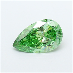 Picture of Lab Grown Diamond 1.53 Carats, Pear with  Cut, Fancy Vivid Green Color, VS1 Clarity and Certified by IGI