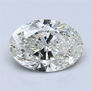 Picture of Natural Diamond 3.01 Carats, Oval with  Cut, H Color, SI2 Clarity and Certified by IGI