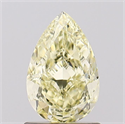 Lab Grown Diamond 1.20 Carats, Pear with  Cut, Fancy Yellow Color, VVS2 Clarity and Certified by IGI