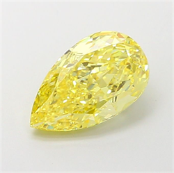Picture of Lab Grown Diamond 2.17 Carats, Pear with  Cut, Fancy Vivid Yellow Color, VS1 Clarity and Certified by IGI