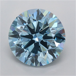 Picture of Lab Grown Diamond 2.34 Carats, Round with Ideal Cut, Fancy Vivid Blue Color, VVS2 Clarity and Certified by IGI