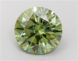 Picture of Lab Grown Diamond 5.38 Carats, Round with Ideal Cut, Fancy Vivid Green Color, VVS2 Clarity and Certified by IGI