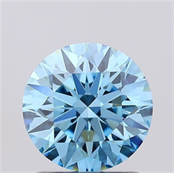 Picture of Lab Grown Diamond 1.28 Carats, Round with Excellent Cut, Fancy Vivid Blue Color, VS1 Clarity and Certified by IGI