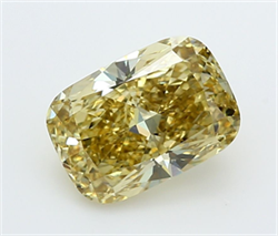 Picture of Lab Grown Diamond 3.02 Carats, CUSHION MODIFIED with  Cut, Fancy Intense Yellow Color, VVS2 Clarity and Certified by IGI