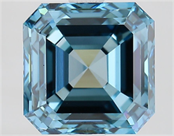 Picture of Lab Grown Diamond 3.28 Carats, Emerald with  Cut, Fancy Intense Blue Color, VVS2 Clarity and Certified by IGI