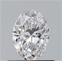 Natural Diamond 0.50 Carats, Oval with  Cut, D Color, VVS2 Clarity and Certified by GIA