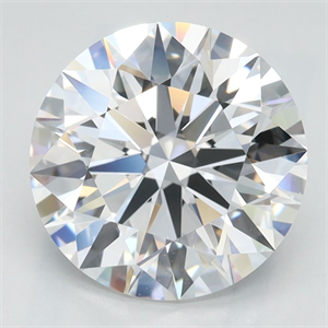 Picture of Lab Grown Diamond 2.77 Carats, Round with Ideal Cut, D Color, VVS1 Clarity and Certified by IGI