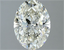 Natural Diamond 1.50 Carats, Oval with  Cut, K Color, SI1 Clarity and Certified by IGI