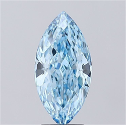 Picture of Lab Grown Diamond 3.05 Carats, Marquise with  Cut, Fancy Vivid Blue Color, VS1 Clarity and Certified by IGI