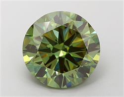 Picture of Lab Grown Diamond 5.02 Carats, Round with Very Good Cut, Fancy Vivid Green Color, VS2 Clarity and Certified by IGI