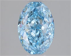Picture of Lab Grown Diamond 2.01 Carats, Oval with  Cut, Fancy Vivid Blue Color, VS1 Clarity and Certified by IGI