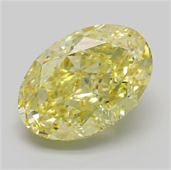 Picture of Lab Grown Diamond 9.86 Carats, Oval with  Cut, Fancy Intense Yellow Color, VS1 Clarity and Certified by IGI