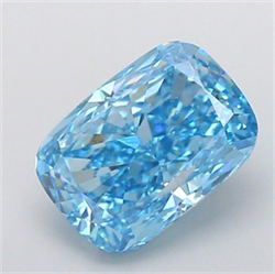 Picture of Lab Grown Diamond 3.11 Carats, CUSHION MODIFIED with  Cut, Fancy Vivid Blue Color, VS1 Clarity and Certified by IGI