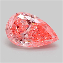 Picture of Lab Grown Diamond 1.85 Carats, Pear with  Cut, Fancy Vivid Pink Color, VVS2 Clarity and Certified by IGI