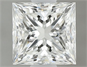 Natural Diamond 0.61 Carats, Princess with  Cut, H Color, VVS2 Clarity and Certified by GIA