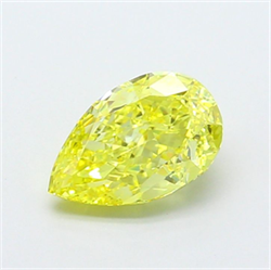 Picture of Lab Grown Diamond 1.64 Carats, Pear with  Cut, Fancy Intense Yellow Color, VVS2 Clarity and Certified by IGI