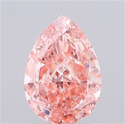Picture of Lab Grown Diamond 1.59 Carats, Pear with  Cut, Fancy Vivid Pink Color, VS2 Clarity and Certified by IGI