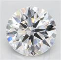 Lab Grown Diamond 3.37 Carats, Round with Excellent Cut, E Color, VVS1 Clarity and Certified by GIA