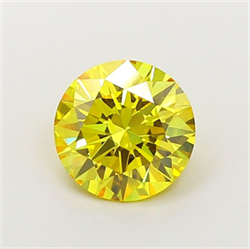 Picture of Lab Grown Diamond 1.84 Carats, Round with Excellent Cut, Fancy Vivid Yellow Color, VS1 Clarity and Certified by IGI