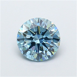 Picture of Lab Grown Diamond 1.55 Carats, Round with Excellent Cut, Fancy Vivid Blue Color, VVS2 Clarity and Certified by IGI