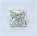 Natural Diamond 0.80 Carats, Princess with  Cut, E Color, SI2 Clarity and Certified by GIA