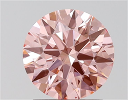Picture of Lab Grown Diamond 1.73 Carats, Round with Ideal Cut, Fancy Vivid Pink Color, VS2 Clarity and Certified by IGI