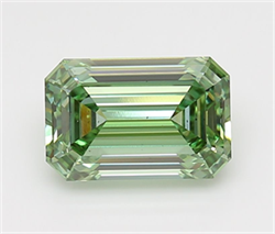 Picture of Lab Grown Diamond 3.02 Carats, Emerald with  Cut, Fancy Vivid Green Color, VS2 Clarity and Certified by IGI