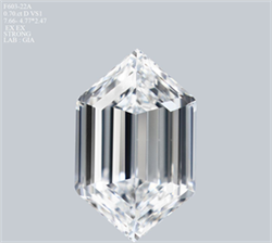 Picture of Natural Diamond 0.70 Carats, HEXAGONAL with  Cut, D Color, VS1 Clarity and Certified by GIA