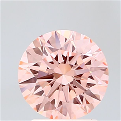 Picture of Lab Grown Diamond 2.04 Carats, Round with Ideal Cut, Fancy Vivid Pink Color, VVS2 Clarity and Certified by IGI