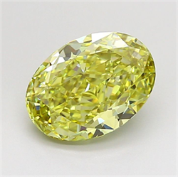 Picture of Lab Grown Diamond 2.15 Carats, Oval with  Cut, Fancy Intense Yellow Color, VS1 Clarity and Certified by IGI